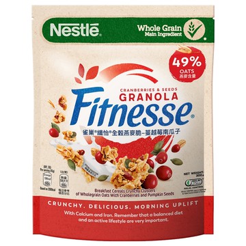 雀巢 Nestle 纖怡全穀脆 蔓越莓南瓜子 ｜高纖全穀物早餐 營養健康零食  300g  1包