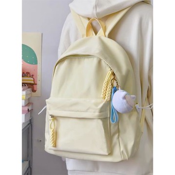 純色初中生書包日系ins高中生小清新簡約百搭雙肩包森系少女背包