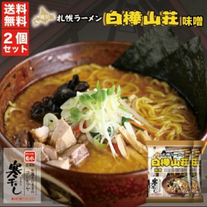 味噌ラーメン 送料無料 札幌ラーメン 白樺山荘 味噌 乾麺 １人前 ×2個セット メール便 北海道 お土産 札幌 味噌 ラーメン 有名店 ギフト