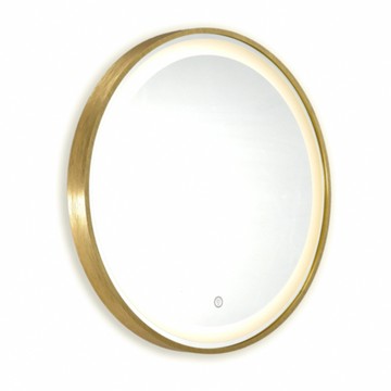 【H&R安室家】80cm里昂 智能LED發光觸控圓型燈鏡 ZA0202(掛鏡/浴鏡/化妝鏡/鏡子)金色