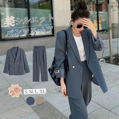 スーツ レディース パンツスーツ フォーマルスーツ ジャケット パンツ ロング 長袖 無地 シンプル フォーマル ビジネス オフィス 通勤 ママ 通販 Lineポイント最大get Lineショッピング