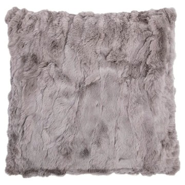 HOLA 和樂家居 克萊歐兔毛羽毛抱枕  礫石灰  50 x 50cm