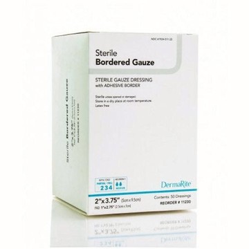 Adhesive Dressing DermaRite 2 X 31/4 Inch Gauze Square White Sterile 50 Count by DermaRite