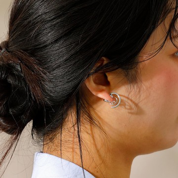 edge circle grand loop-fit earring SV Grand Loop Fit 耳環 不易疼痛耳環 無鎳 銀色