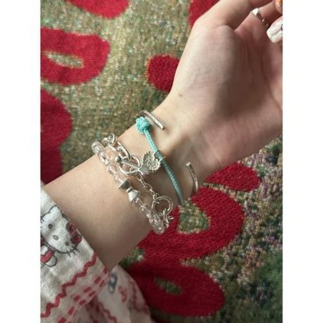 GOOD JEWELRY奶油愛心蛋糕手繩可調節S925手工編繩小眾原創