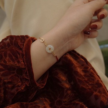 925銀和田玉手鏈設計感瑪瑙本命年手鏈女ins閨蜜手串