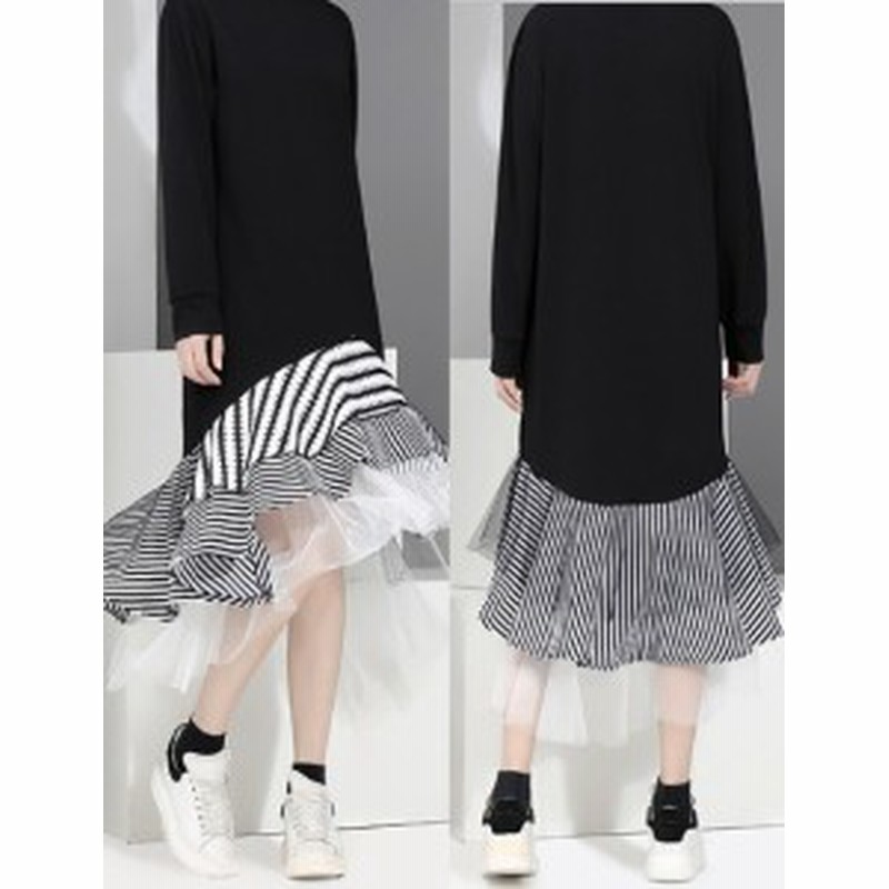 ワンピース レディース 長袖半袖ワンピース フィッシュテールワンピース 切替 ドッキング スイッチ フリル 不規則 通販 Lineポイント最大1 0 Get Lineショッピング