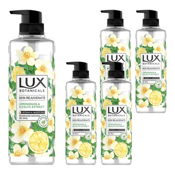 LUX 麗仕 植萃香氛沐浴露 檸檬草與麝香  550g  5瓶