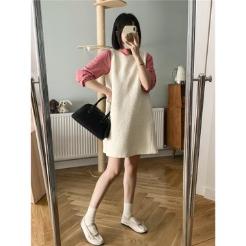 播言法式高級感知性羊毛粗花呢小香風無袖連衣裙女氣質千金風長裙