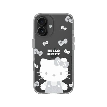 iPhone 16 Clear Case（相機按鈕） 透明 - 三麗鷗-Hello Kitty - 簡約系列-灰白造型