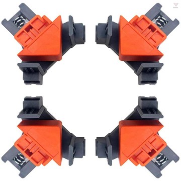 角夾 4 件可調節 90 度夾多功能彈簧加載擺動角夾固定器,用於焊接木工鑽孔製作櫥櫃