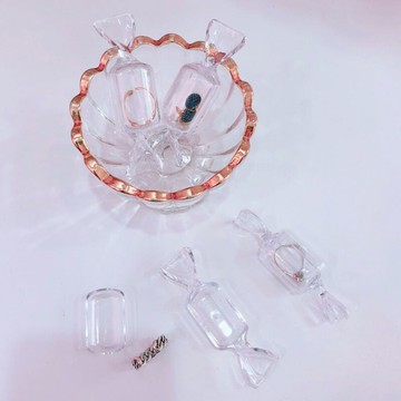 ins少女可愛透明糖果迷你收納盒戒指耳環便攜首飾盒飾品收納道具