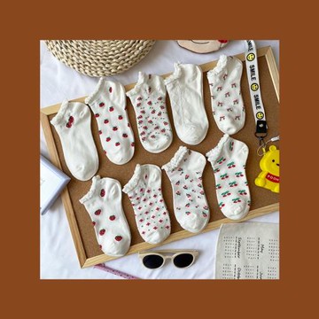 白色碎花襪子女花邊可愛夏季韓國日系淺口短襪 ins潮薄款隱形船襪
