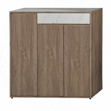 文創集 奧凱利雙色4尺三門單抽鞋櫃-120x40x122cm免組