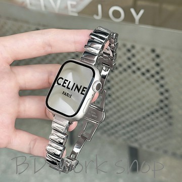 【不規則金屬】適用iwatch10錶帶s10新款AppleWatch ultra2蘋果手錶帶s9不鏽鋼s8女7/6代se