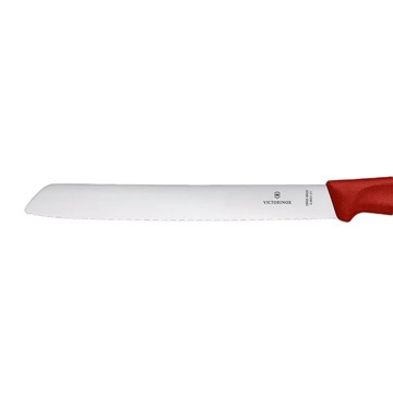 VICTORINOX 瑞士維氏 彩廚系列 瑞士製 麵包刀  紅色  1支  21cm