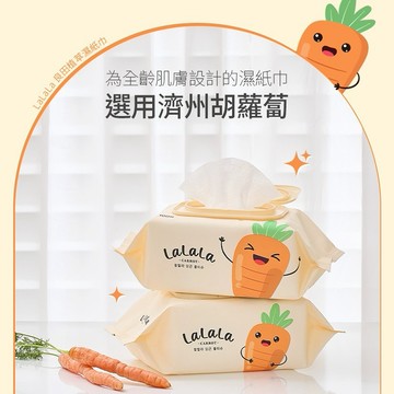 【安琪兒婦嬰百貨】RICO baby LaLaLa 良田植萃胡蘿蔔濕紙巾100抽X10包/箱