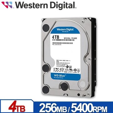 WD 藍標 4TB 3.5吋 SATA 硬碟 WD40EZAX