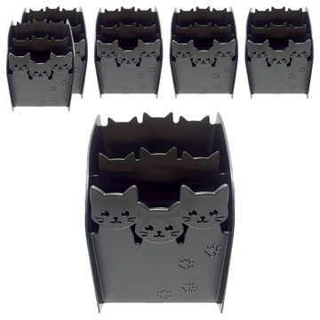 YAMADA 貓咪收納盒 雙格  黑色  6個