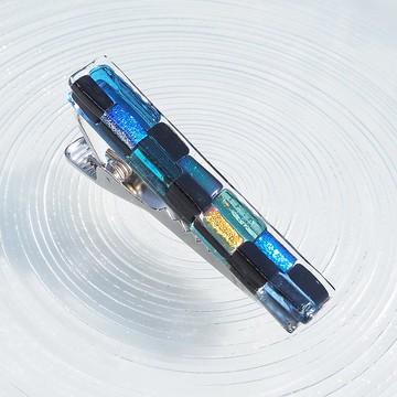 和風玻璃 (はいから【藍】) 領帶夾【預約製作】