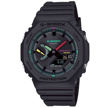 CASIO 卡西歐 G-SHOCK 電音幻境 八角錶殼 太陽能x藍牙 雙顯電子錶 (GA-B2100MF-1A)