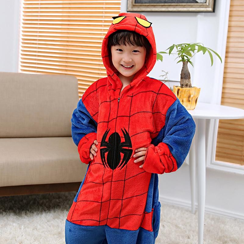 SALE／72%OFF】 モコモコパジャマ 冬 長袖 スパイダーマン