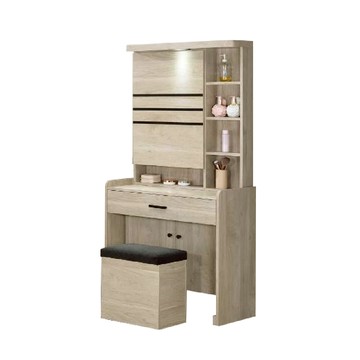 ASSARI-黑舞氏2.8尺化妝桌椅組(寬84x深40x高176cm)