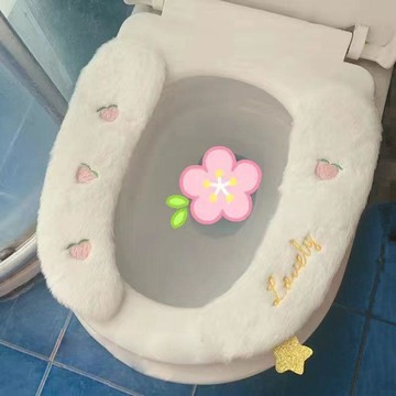 🌟馬桶墊🌟可愛卡通加厚馬桶加絨少女冬季家用坐墊保暖毛絨坐便器墊圈通用馬桶墊 防水坐便墊 馬桶坐墊 坐便套