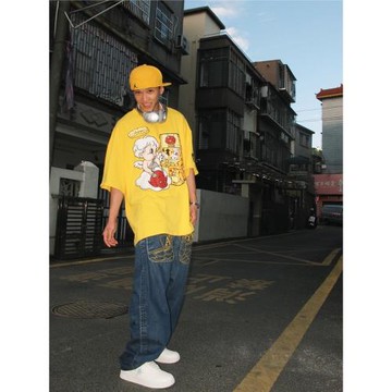 GameOne 23SS “安吉爾”美式重磅Tee大碼寬松嘻哈卡通小領口重磅