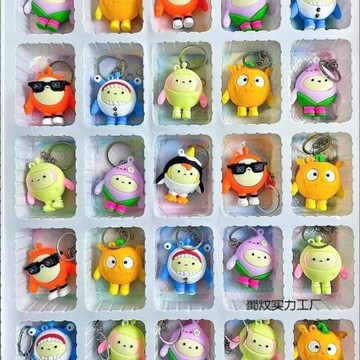 盲盒新款夜光蛋仔派對掛件洞洞樂 好耍北京市金屬情感