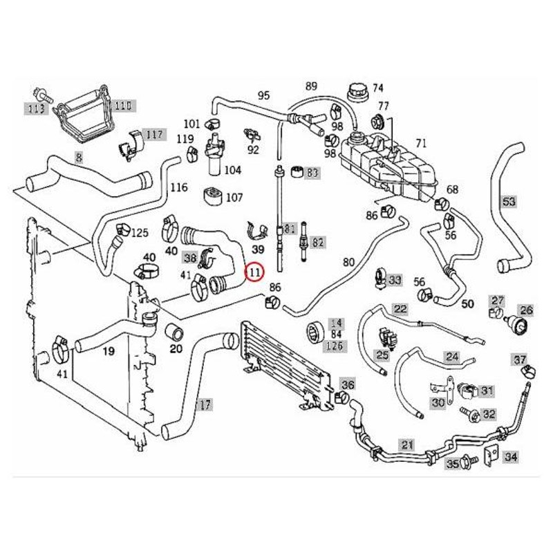 ベンツ Mクラス W163 ML320 ML350 ラジエーターホース アッパーホース