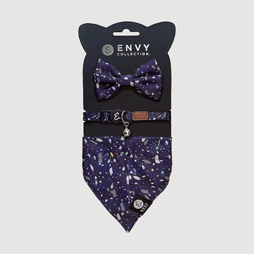 ENVY COLLECTION 貓頸圈 碎石狂想曲三件組 調節式 領結 領巾