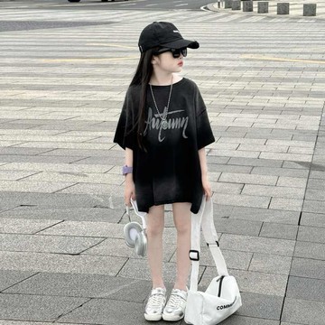 🔥台灣出貨 多款 女童純棉短袖t恤 2026夏季中大兒童洋氣女孩扎染上衣潮流童裝