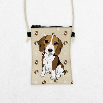 米格魯 寵物圖樣輕旅隨身包 手機包 護照包 散步包