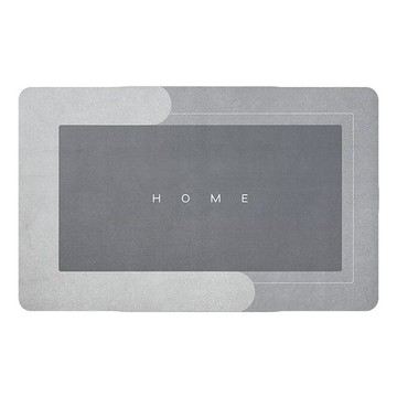 Mega 新奈米皮革軟硅藻土地墊 HOME款 納帕皮+聚脂纖維+橡膠底  60 x 40cm  HOME灰  1個