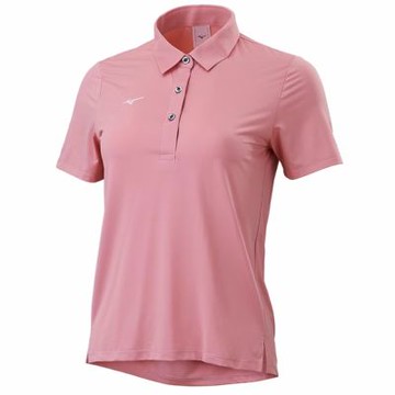 MIZUNO 美津濃 短袖上衣 女 POLO衫 吸濕排汗 玫瑰粉 32TAD22665