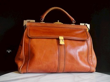 【老時光 OLD-TIME】早期二手老包國外進口手工真皮醫生包