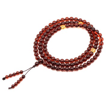 【正佳珠寶】琥珀血珀 經典櫻桃血珀 5.8-6.3mm 108顆轉運珠