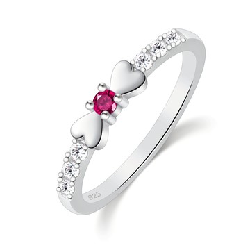 AchiCat．925純銀戒指．璀璨奪目．蝴蝶結．愛心．婚戒．防小人尾戒．情人節．生日禮物．AS9039