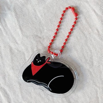 療癒黑貓 充氣捏捏吊飾