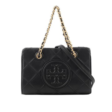 TORY BURCH Fleming 納帕皮革手提斜背迷你二用托特包(黑色)