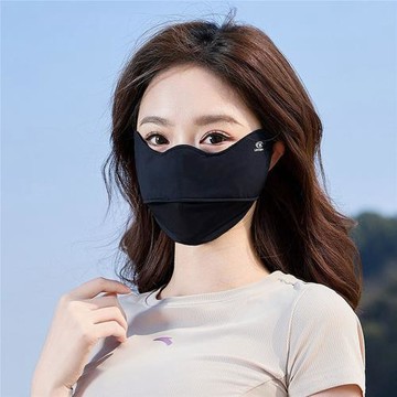 防曬口罩女防紫外線夏季黑色遮陽全臉面罩冰絲薄款透氣護眼角立體