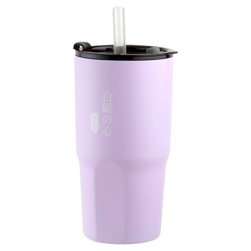 WOKY 沃廚 台灣公司貨 內瓷外鋼瓷王究極激凍杯 附環保矽膠吸管  紫色  900ml  1個