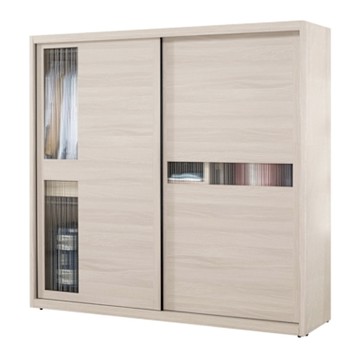 文創集 納莉卡7尺玻璃推門衣櫃-211x60x202cm免組