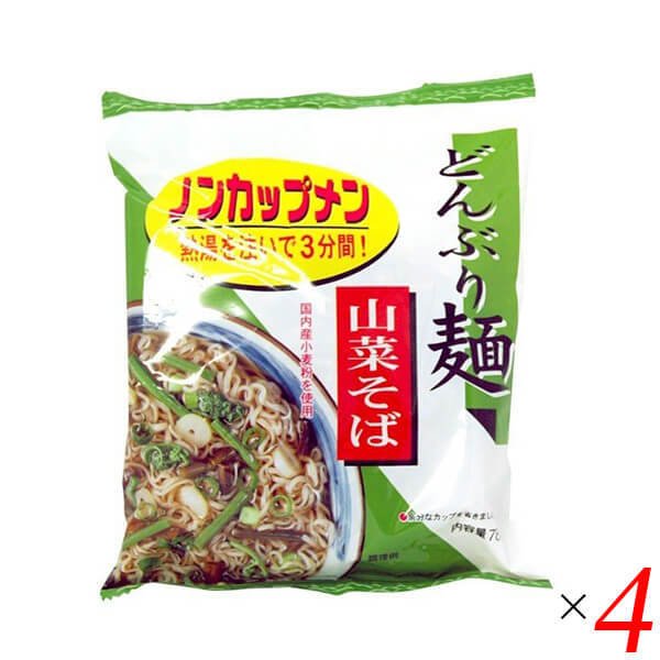 蕎麦 そば インスタント トーエー どんぶり麺・山菜そば 78g 4袋セット