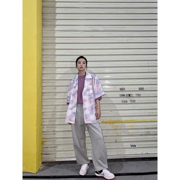 韓火火褲子女秋冬新款寬松周雨彤同款灰色休閑衛褲高腰直筒運動褲