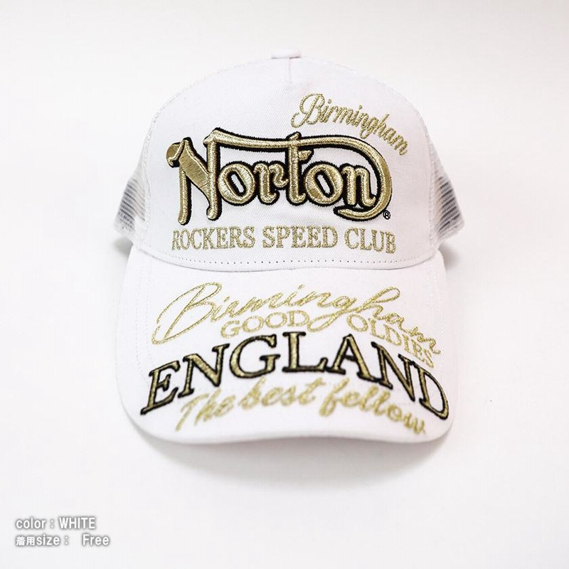 Norton (ノートン 服) ゴールド ロゴ メッシュキャップ メッシュ