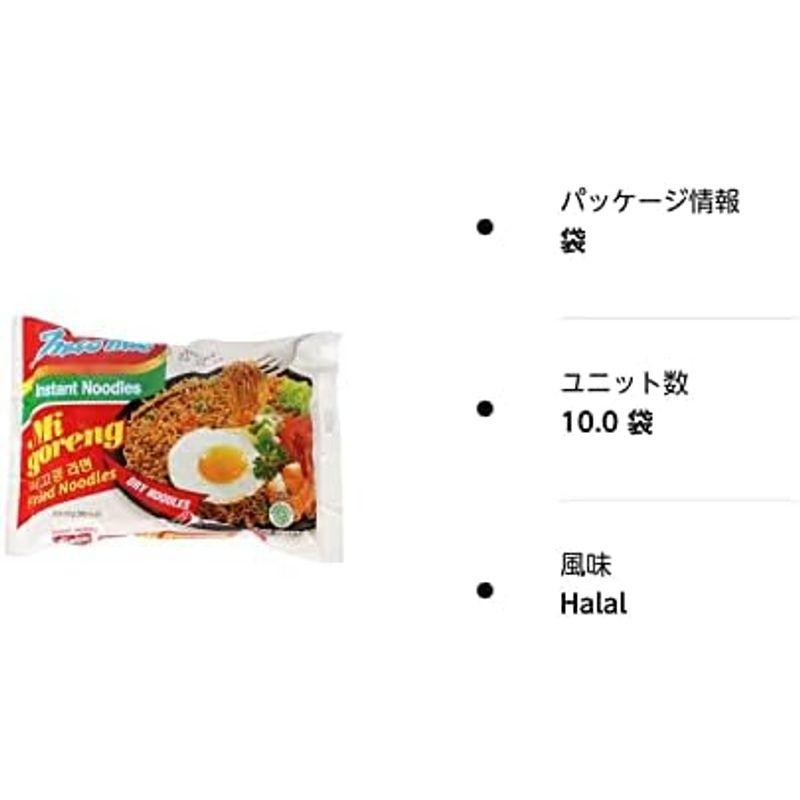 南洋元 インドミー ミーゴレン 10袋セット (インドネシア風焼ソバ) (HALAL ハラル 認定 商品) 80グラム (x 10)