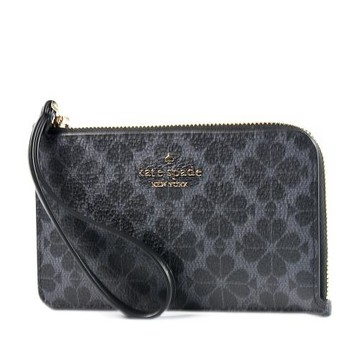 KATE SPADE Lucy 桃心防刮手掛證件零錢手拿包-黑色