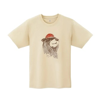 【【蘋果戶外】】mont-bell 2104816 IV 牙白【純棉Tee】PEAR SKIN COTTON TEE 短棉T 防曬 紅帽熊 BEAR